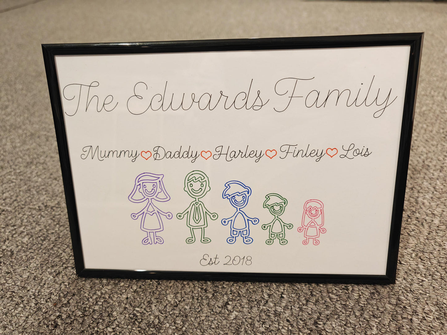 Framed Family Personalised Gift