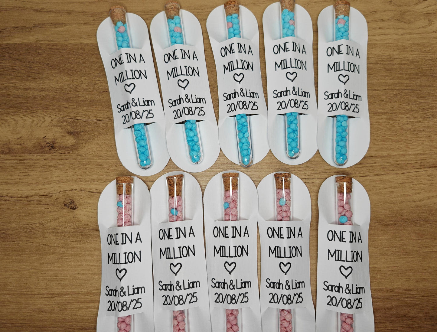 ONE IN A MILLION personalised wedding favours