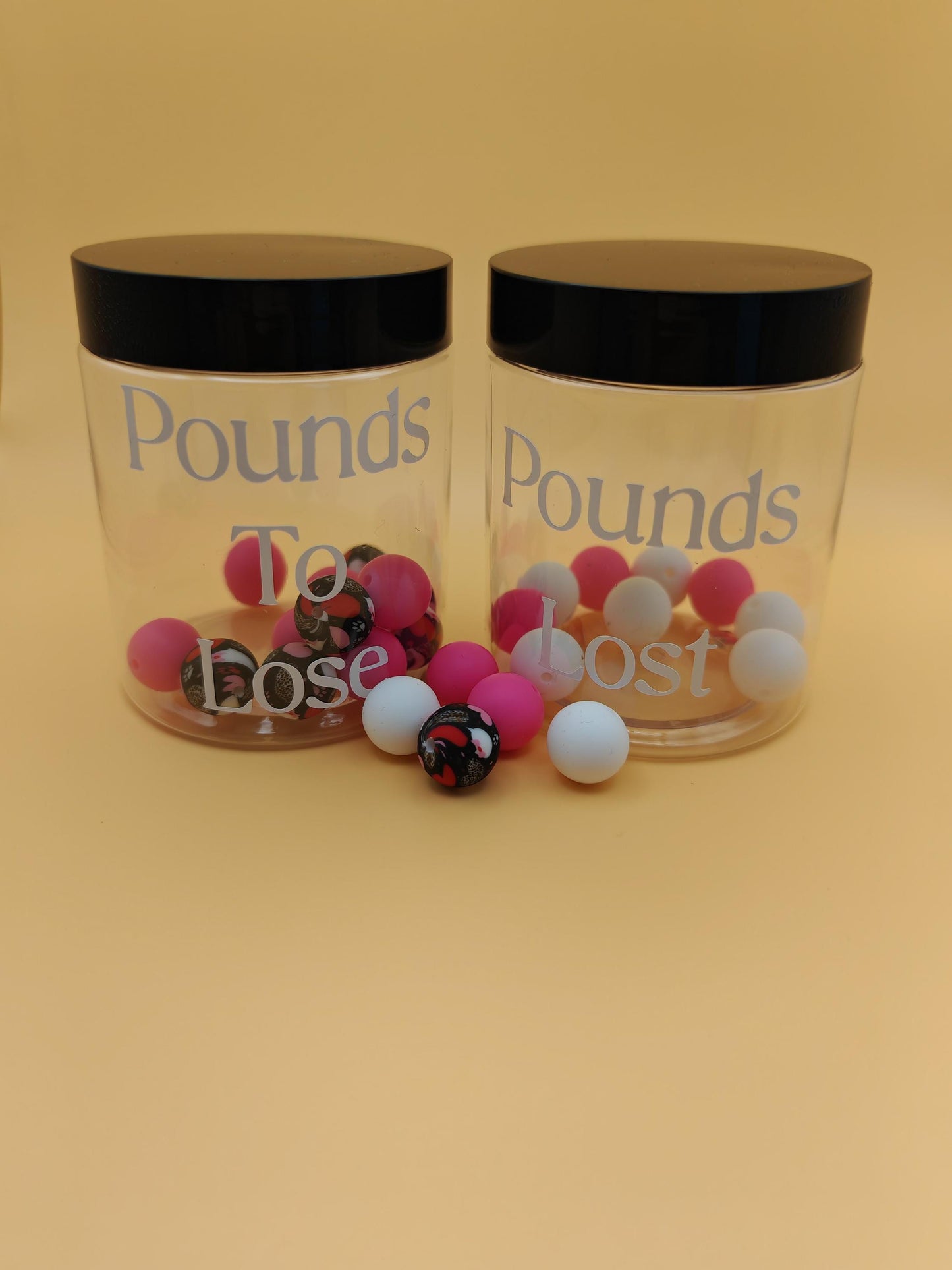 Weight Loss Motivation Beads Plastic Jars - Weight Loss Aid