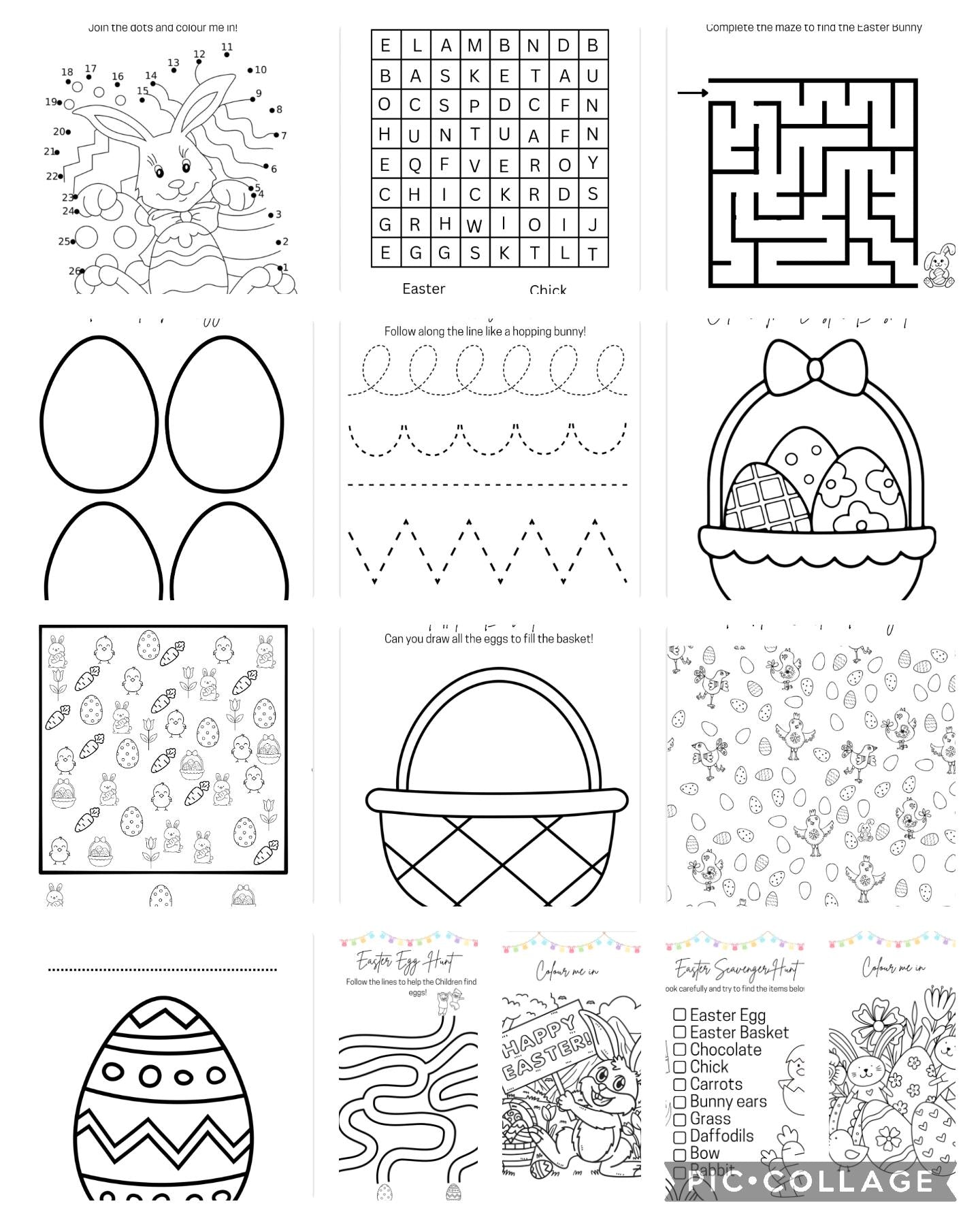 Kids Easter Activity pack with Crayons and Cadbury Mini Eggs.