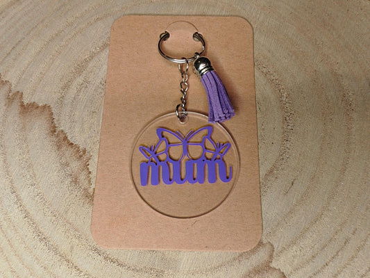 Novelty Keyrings - Mum Butterfly
