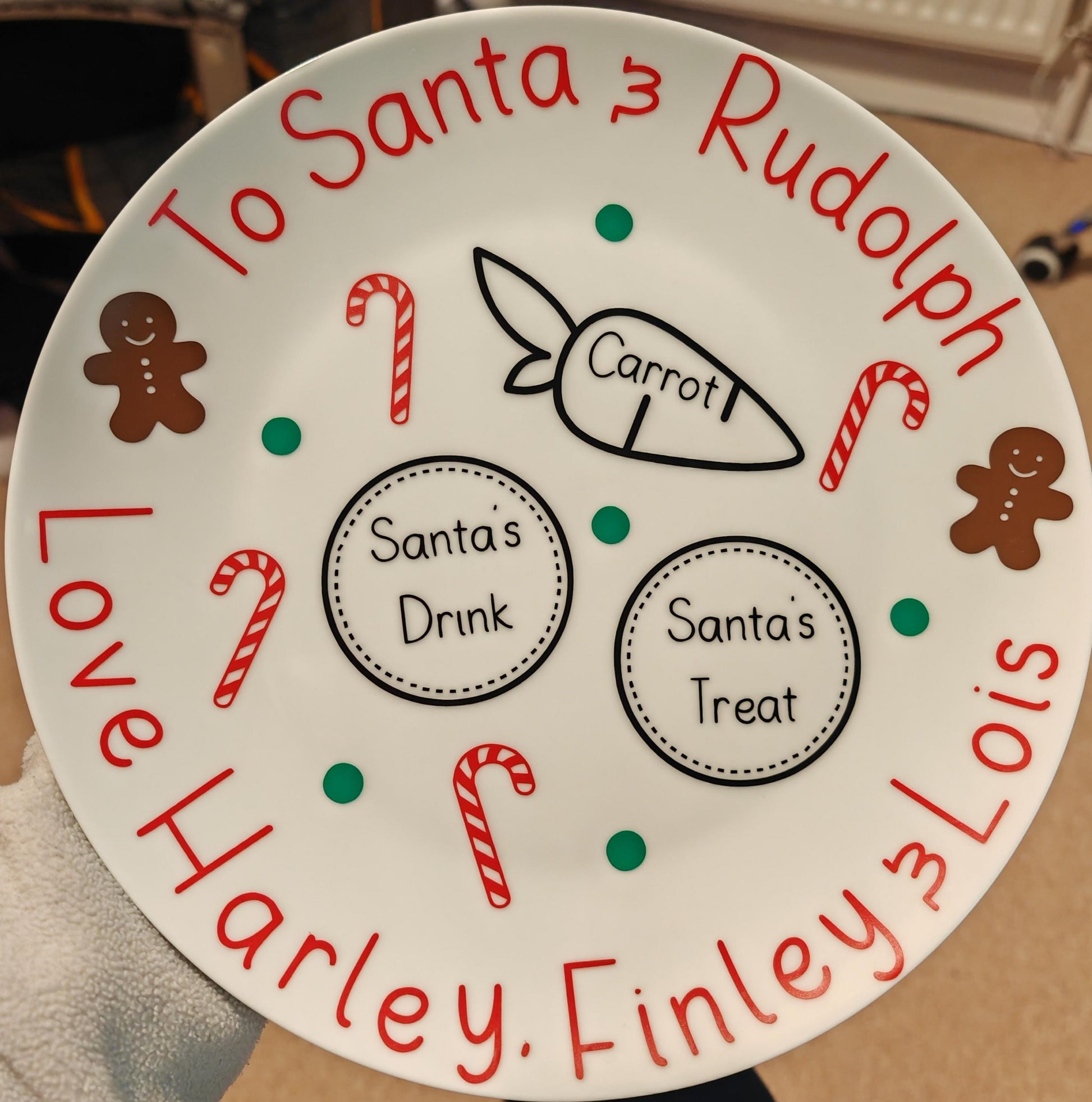 Personalised christmas eve santa plate