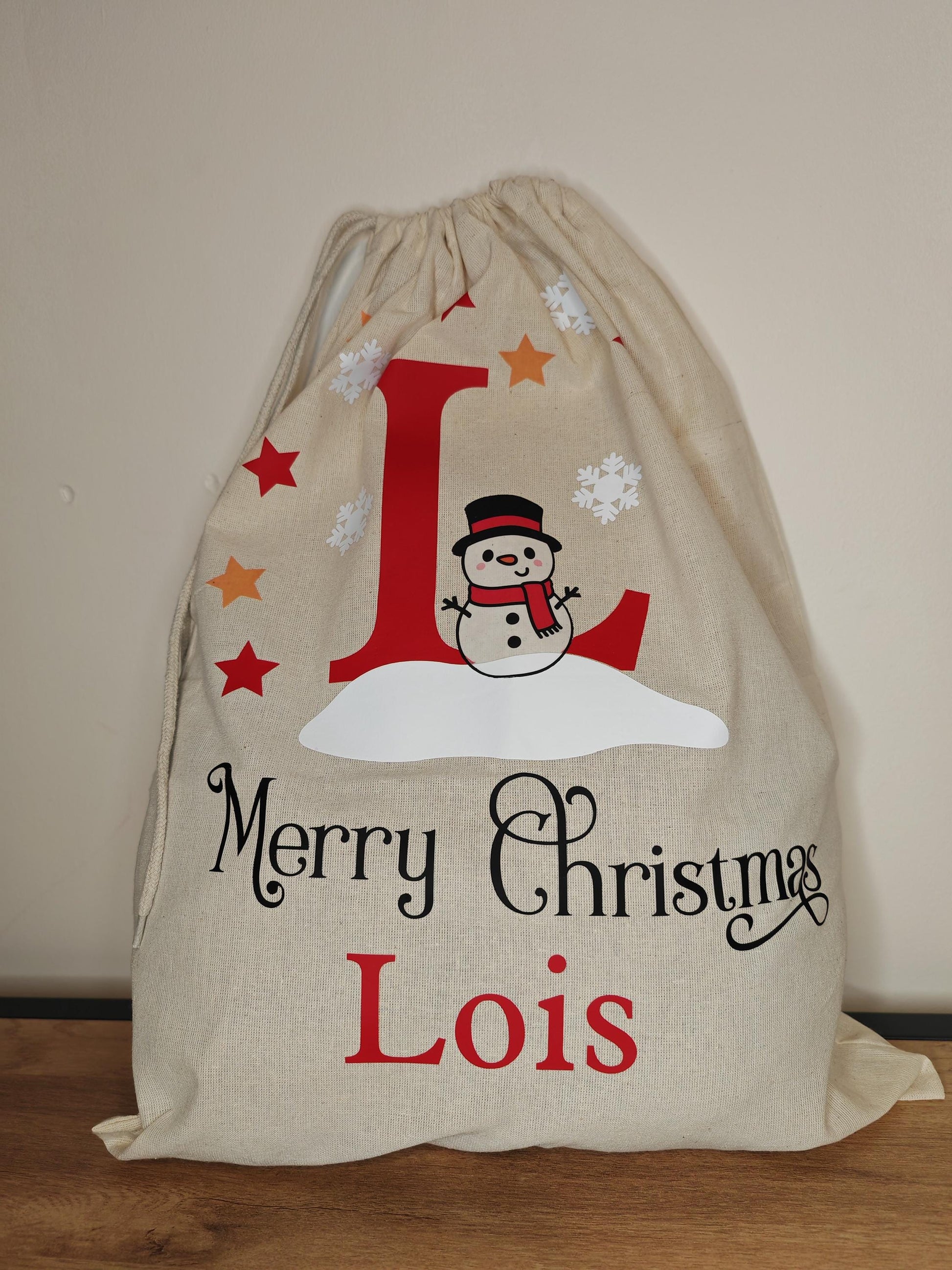 Personalised Christmas sack - christmas stocking, gift bag, christmas eve bag