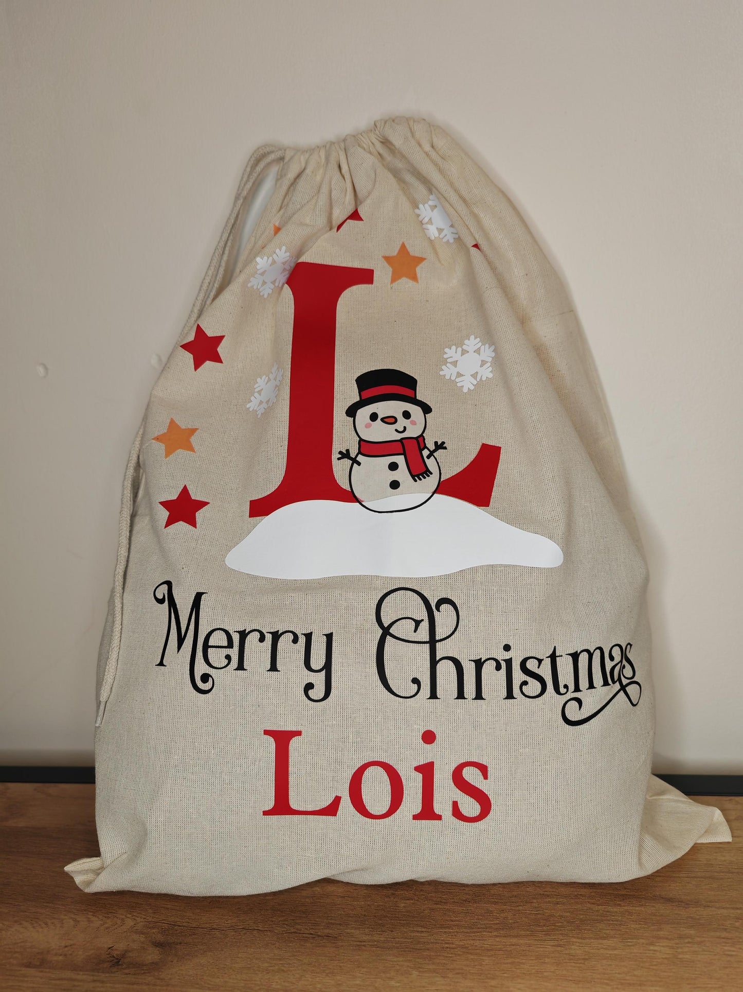 Personalised Christmas sack - christmas stocking, gift bag, christmas eve bag